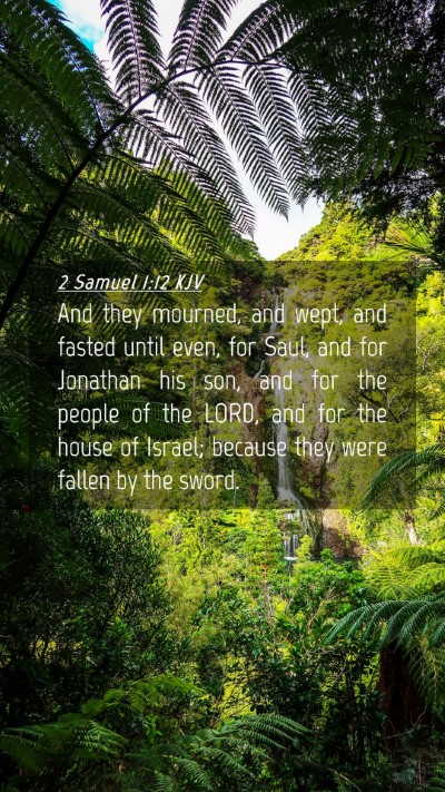 Picture 04 - 2 Samuel 1:12 KJV Mobile Phone Wallpaper - And they mourned, and wept, and fasted until - Mobile Bible Verse Wallpaper