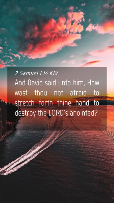Picture 04 - 2 Samuel 1:14 KJV Mobile Phone Wallpaper - And David said unto him, How wast thou not afraid - Mobile Bible Verse Wallpaper