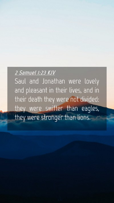 Picture 04 - 2 Samuel 1:23 KJV Mobile Phone Wallpaper - Saul and Jonathan were lovely and pleasant in - Mobile Bible Verse Wallpaper