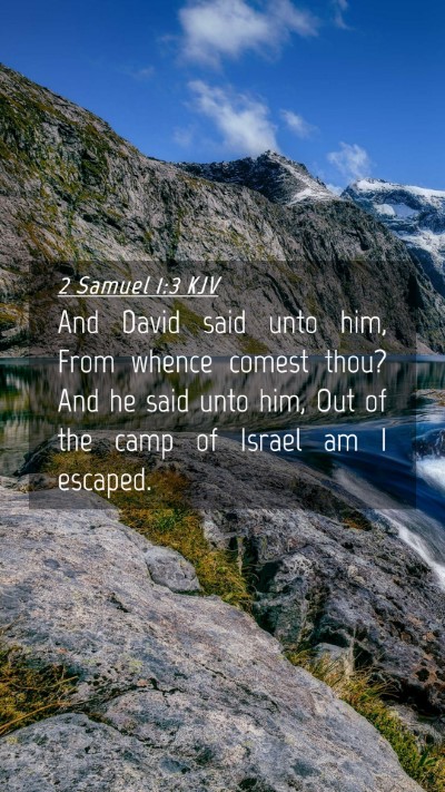Picture 04 - 2 Samuel 1:3 KJV Mobile Phone Wallpaper - And David said unto him, From whence comest thou? - Mobile Bible Verse Wallpaper