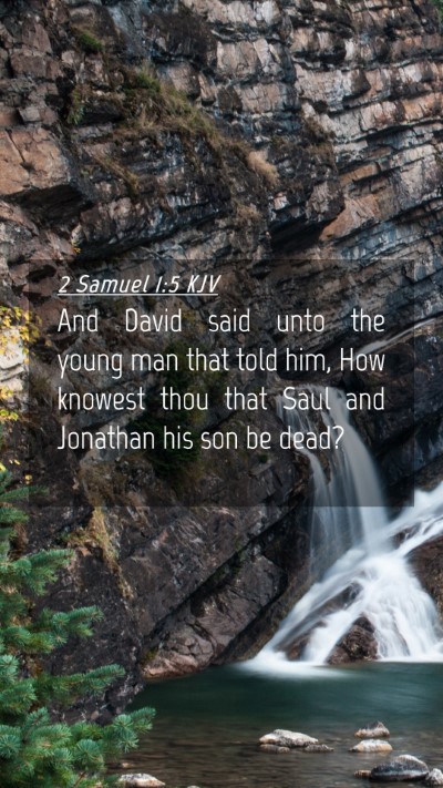 Picture 04 - 2 Samuel 1:5 KJV Mobile Phone Wallpaper - And David said unto the young man that told him, - Mobile Bible Verse Wallpaper