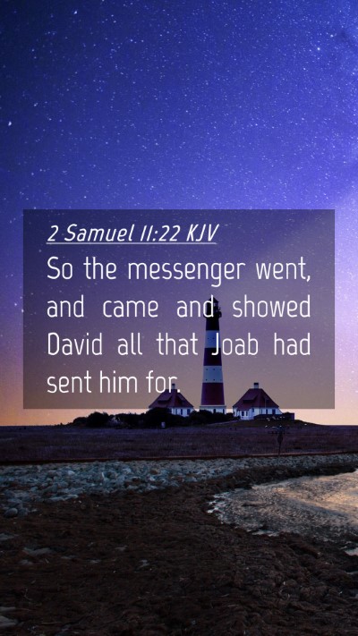 Picture 04 - 2 Samuel 11:22 KJV Mobile Phone Wallpaper - So the messenger went, and came and showed David - Mobile Bible Verse Wallpaper