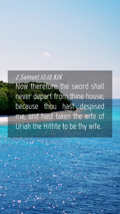 Picture 04 - 2 Samuel 12:10 KJV Mobile Phone Wallpaper - Now therefore the sword shall never depart from - Mobile Bible Verse Wallpaper