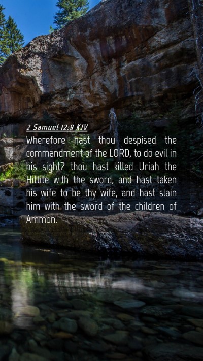 Picture 04 - 2 Samuel 12:9 KJV Mobile Phone Wallpaper - Wherefore hast thou despised the commandment of - Mobile Bible Verse Wallpaper