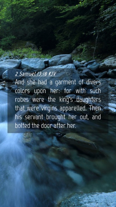 Picture 04 - 2 Samuel 13:18 KJV Mobile Phone Wallpaper - And she had a garment of divers colors upon her: - Mobile Bible Verse Wallpaper