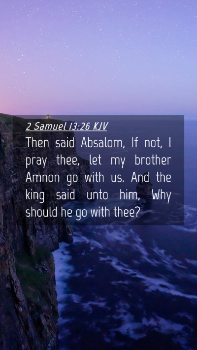 Picture 04 - 2 Samuel 13:26 KJV Mobile Phone Wallpaper - Then said Absalom, If not, I pray thee, let my - Mobile Bible Verse Wallpaper