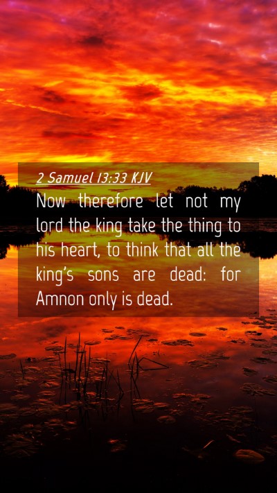 Picture 04 - 2 Samuel 13:33 KJV Mobile Phone Wallpaper - Now therefore let not my lord the king take the - Mobile Bible Verse Wallpaper