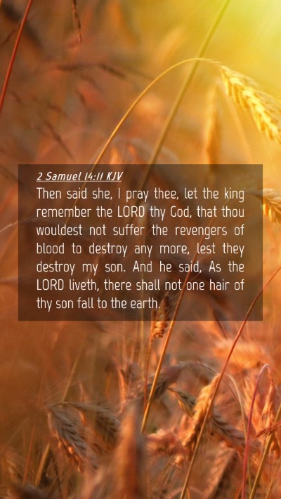 Picture 04 - 2 Samuel 14:11 KJV Mobile Phone Wallpaper - Then said she, I pray thee, let the king remember - Mobile Bible Verse Wallpaper
