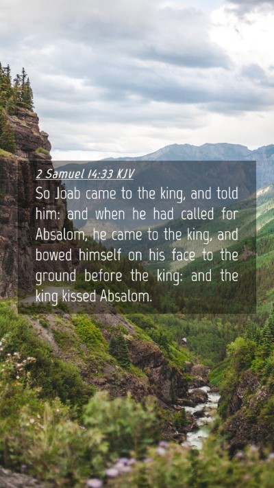 Picture 04 - 2 Samuel 14:33 KJV Mobile Phone Wallpaper - So Joab came to the king, and told him: and when - Mobile Bible Verse Wallpaper