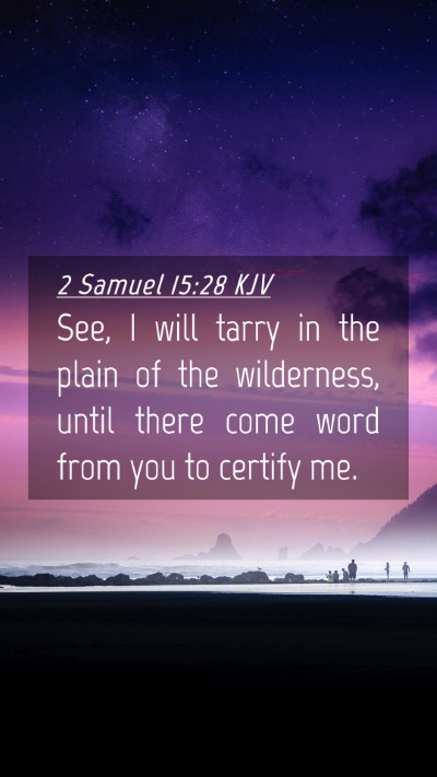 Picture 04 - 2 Samuel 15:28 KJV Mobile Phone Wallpaper - See, I will tarry in the plain of the wilderness, - Mobile Bible Verse Wallpaper