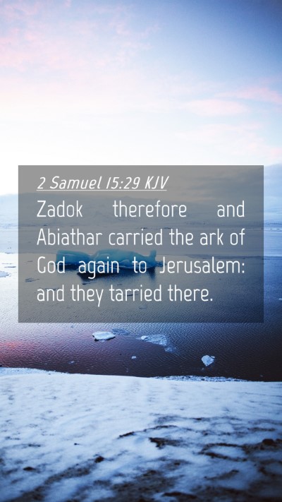 Picture 04 - 2 Samuel 15:29 KJV Mobile Phone Wallpaper - Zadok therefore and Abiathar carried the ark of - Mobile Bible Verse Wallpaper