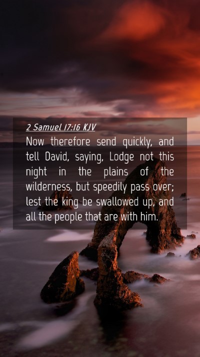 Picture 04 - 2 Samuel 17:16 KJV Mobile Phone Wallpaper - Now therefore send quickly, and tell David, - Mobile Bible Verse Wallpaper