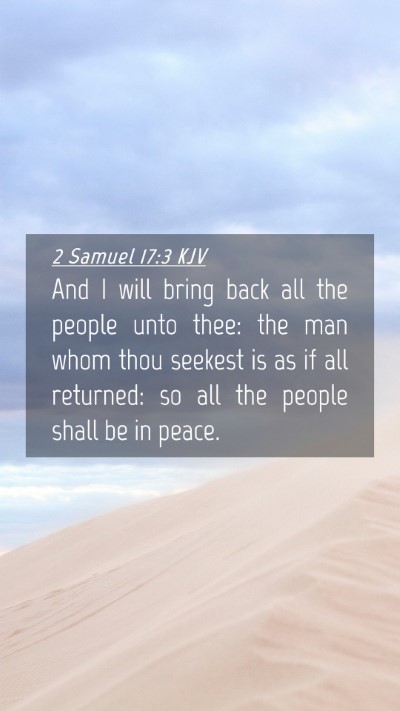 Picture 04 - 2 Samuel 17:3 KJV Mobile Phone Wallpaper - And I will bring back all the people unto thee: - Mobile Bible Verse Wallpaper
