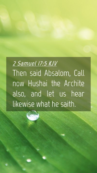 Picture 04 - 2 Samuel 17:5 KJV Mobile Phone Wallpaper - Then said Absalom, Call now Hushai the Archite - Mobile Bible Verse Wallpaper
