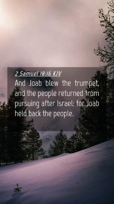 Picture 04 - 2 Samuel 18:16 KJV Mobile Phone Wallpaper - And Joab blew the trumpet, and the people - Mobile Bible Verse Wallpaper