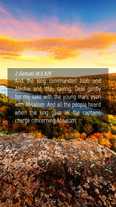 Picture 04 - 2 Samuel 18:5 KJV Mobile Phone Wallpaper - And the king commanded Joab and Abishai and - Mobile Bible Verse Wallpaper