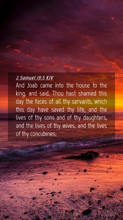 Picture 04 - 2 Samuel 19:5 KJV Mobile Phone Wallpaper - And Joab came into the house to the king, and - Mobile Bible Verse Wallpaper