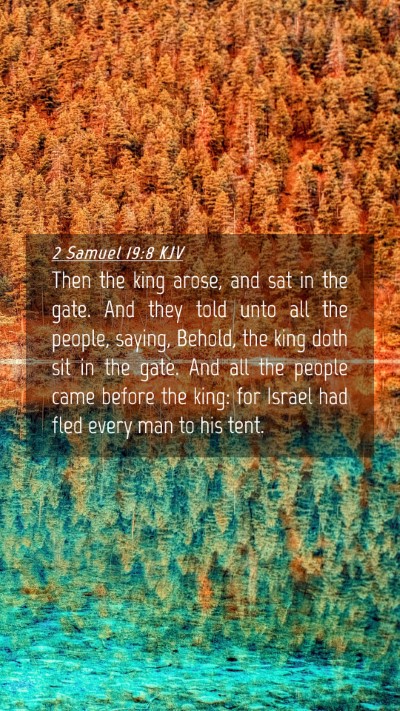 Picture 04 - 2 Samuel 19:8 KJV Mobile Phone Wallpaper - Then the king arose, and sat in the gate. And - Mobile Bible Verse Wallpaper