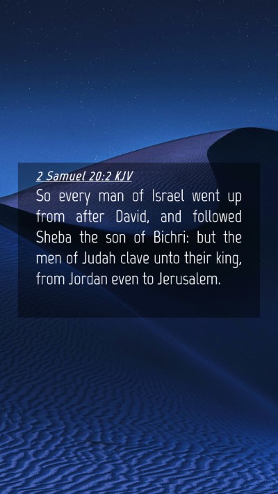 Picture 04 - 2 Samuel 20:2 KJV Mobile Phone Wallpaper - So every man of Israel went up from after David, - Mobile Bible Verse Wallpaper