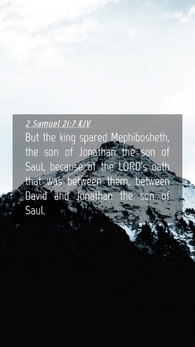 Picture 04 - 2 Samuel 21:7 KJV Mobile Phone Wallpaper - But the king spared Mephibosheth, the son of - Mobile Bible Verse Wallpaper