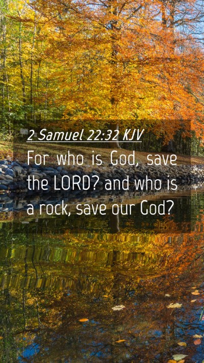 Picture 04 - 2 Samuel 22:32 KJV Mobile Phone Wallpaper - For who is God, save the LORD? and who is a rock, - Mobile Bible Verse Wallpaper