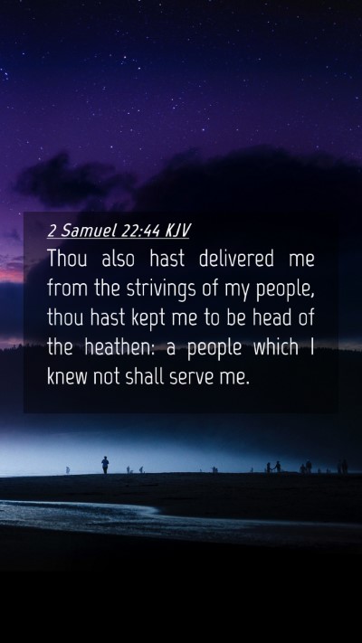Picture 04 - 2 Samuel 22:44 KJV Mobile Phone Wallpaper - Thou also hast delivered me from the strivings of - Mobile Bible Verse Wallpaper