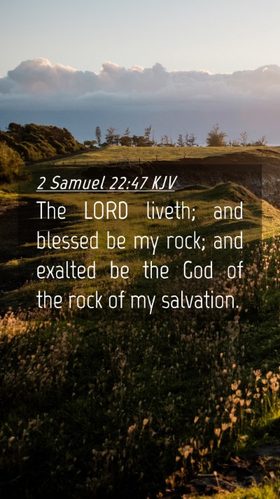 Picture 04 - 2 Samuel 22:47 KJV Mobile Phone Wallpaper - The LORD liveth; and blessed be my rock; and - Mobile Bible Verse Wallpaper