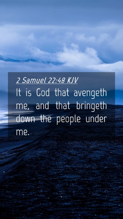 Picture 04 - 2 Samuel 22:48 KJV Mobile Phone Wallpaper - It is God that avengeth me, and that bringeth - Mobile Bible Verse Wallpaper