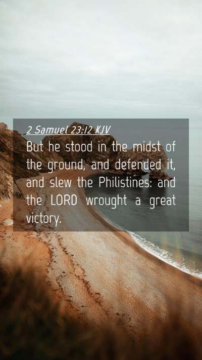 Picture 04 - 2 Samuel 23:12 KJV Mobile Phone Wallpaper - But he stood in the midst of the ground, and - Mobile Bible Verse Wallpaper