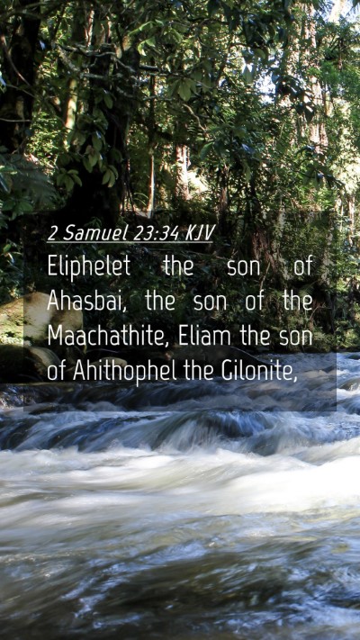 Picture 04 - 2 Samuel 23:34 KJV Mobile Phone Wallpaper - Eliphelet the son of Ahasbai, the son of the - Mobile Bible Verse Wallpaper
