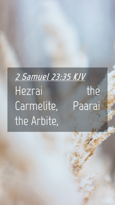 Picture 04 - 2 Samuel 23:35 KJV Mobile Phone Wallpaper - Hezrai the Carmelite, Paarai the - Mobile Bible Verse Wallpaper