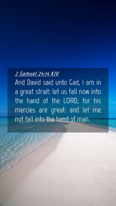 Picture 04 - 2 Samuel 24:14 KJV Mobile Phone Wallpaper - And David said unto Gad, I am in a great strait: - Mobile Bible Verse Wallpaper
