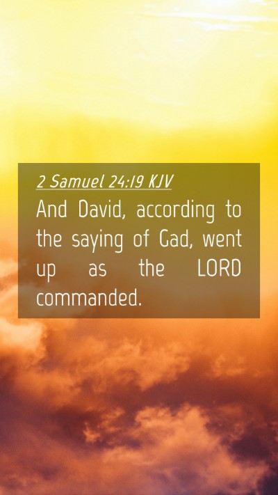 Picture 04 - 2 Samuel 24:19 KJV Mobile Phone Wallpaper - And David, according to the saying of Gad, went - Mobile Bible Verse Wallpaper