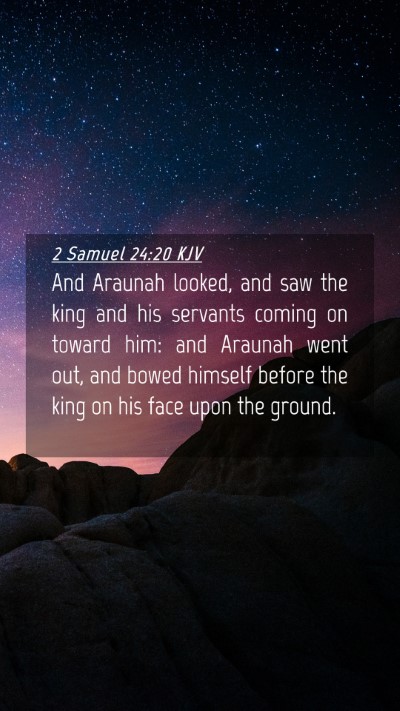 Picture 04 - 2 Samuel 24:20 KJV Mobile Phone Wallpaper - And Araunah looked, and saw the king and his - Mobile Bible Verse Wallpaper