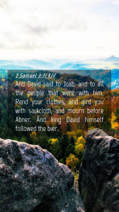 Picture 04 - 2 Samuel 3:31 KJV Mobile Phone Wallpaper - And David said to Joab, and to all the people - Mobile Bible Verse Wallpaper