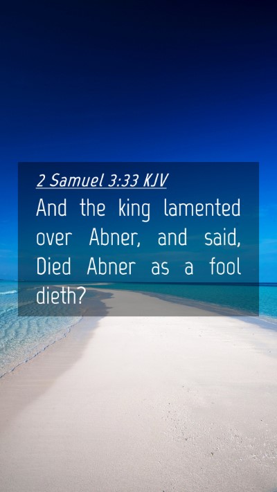 Picture 04 - 2 Samuel 3:33 KJV Mobile Phone Wallpaper - And the king lamented over Abner, and said, Died - Mobile Bible Verse Wallpaper