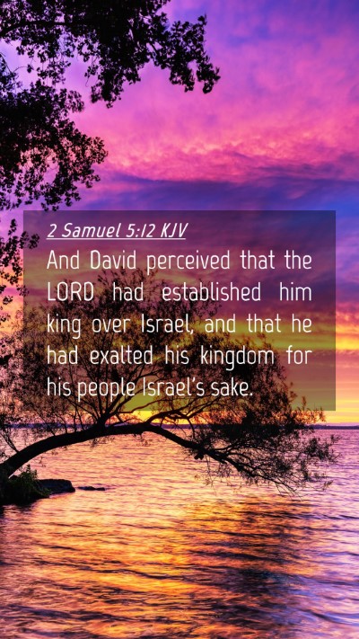 Picture 04 - 2 Samuel 5:12 KJV Mobile Phone Wallpaper - And David perceived that the LORD had established - Mobile Bible Verse Wallpaper