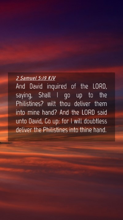 Picture 04 - 2 Samuel 5:19 KJV Mobile Phone Wallpaper - And David inquired of the LORD, saying, Shall I - Mobile Bible Verse Wallpaper