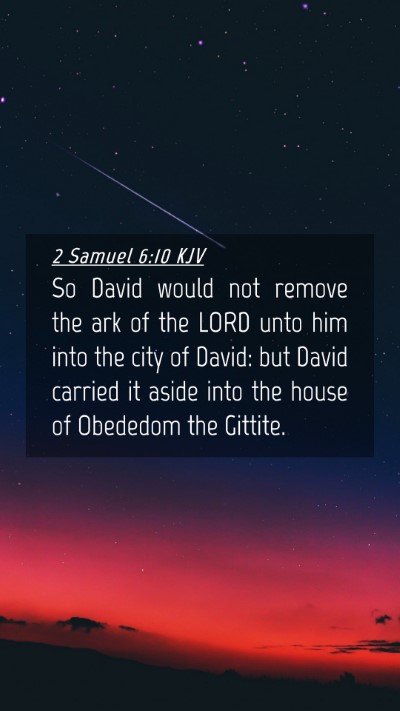 Picture 04 - 2 Samuel 6:10 KJV Mobile Phone Wallpaper - So David would not remove the ark of the LORD - Mobile Bible Verse Wallpaper