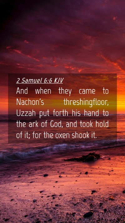 Picture 04 - 2 Samuel 6:6 KJV Mobile Phone Wallpaper - And when they came to Nachon's threshingfloor, - Mobile Bible Verse Wallpaper