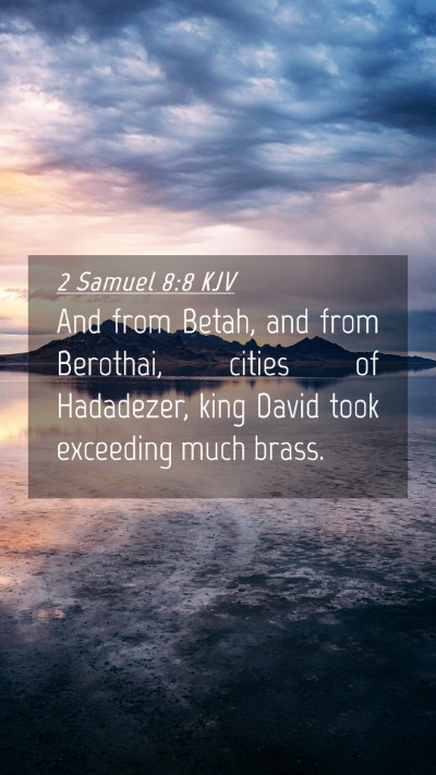 Picture 04 - 2 Samuel 8:8 KJV Mobile Phone Wallpaper - And from Betah, and from Berothai, cities of - Mobile Bible Verse Wallpaper