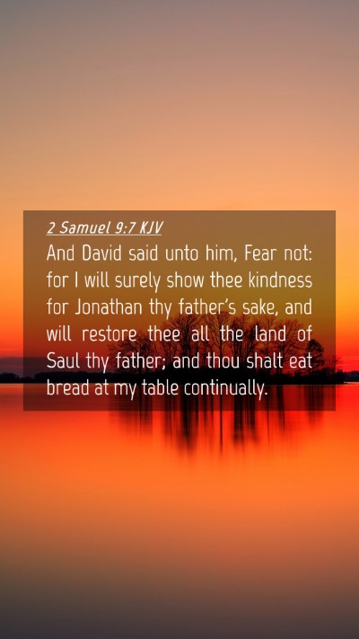Picture 04 - 2 Samuel 9:7 KJV Mobile Phone Wallpaper - And David said unto him, Fear not: for I will - Mobile Bible Verse Wallpaper