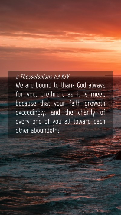 Picture 04 - 2 Thessalonians 1:3 KJV Mobile Phone Wallpaper - We are bound to thank God always for you, - Mobile Bible Verse Wallpaper