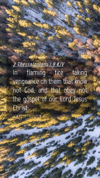 Picture 04 - 2 Thessalonians 1:8 KJV Mobile Phone Wallpaper - In flaming fire taking vengeance on them that - Mobile Bible Verse Wallpaper
