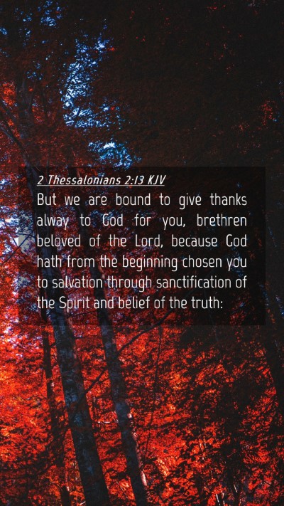 Picture 04 - 2 Thessalonians 2:13 KJV Mobile Phone Wallpaper - But we are bound to give thanks alway to God for - Mobile Bible Verse Wallpaper