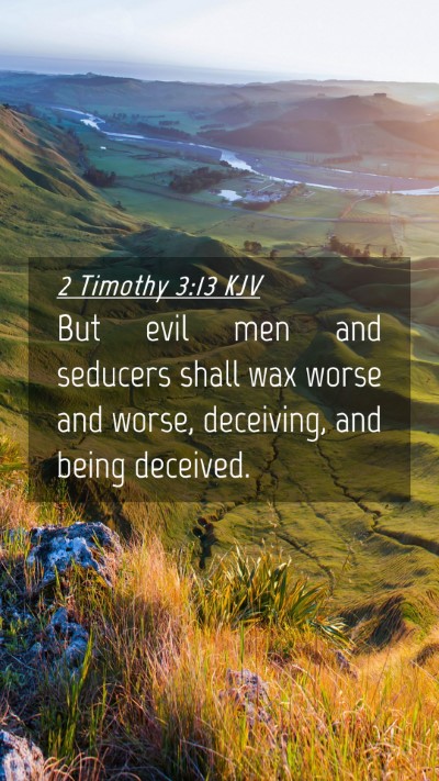 Picture 04 - 2 Timothy 3:13 KJV Mobile Phone Wallpaper - But evil men and seducers shall wax worse and - Mobile Bible Verse Wallpaper