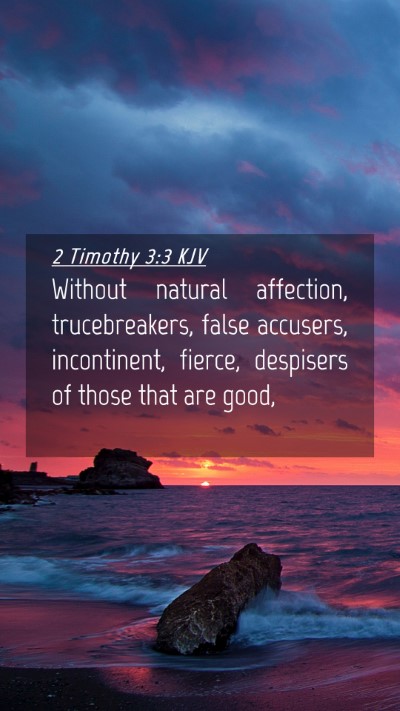 Picture 04 - 2 Timothy 3:3 KJV Mobile Phone Wallpaper - Without natural affection, trucebreakers, false - Mobile Bible Verse Wallpaper