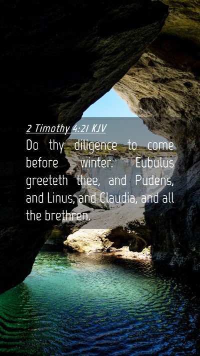 Picture 04 - 2 Timothy 4:21 KJV Mobile Phone Wallpaper - Do thy diligence to come before winter. Eubulus - Mobile Bible Verse Wallpaper