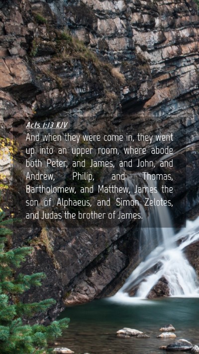 Picture 04 - Acts 1:13 KJV Mobile Phone Wallpaper - And when they were come in, they went up into an - Mobile Bible Verse Wallpaper