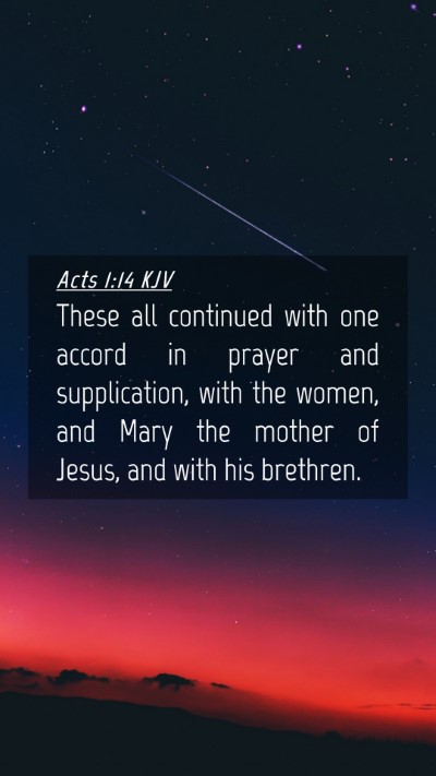 Picture 04 - Acts 1:14 KJV Mobile Phone Wallpaper - These all continued with one accord in prayer and - Mobile Bible Verse Wallpaper